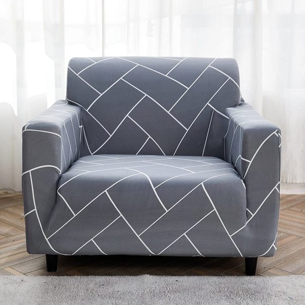 Gris Strip Housse De Fauteuil Extensible